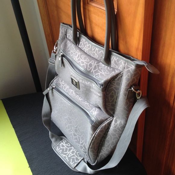 AK large gray canvas tote with strap - Picture 2 of 8